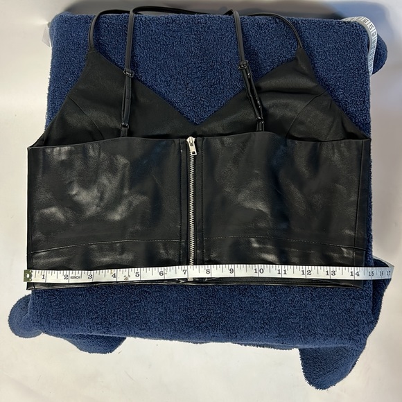 Pleather Bustier Top with Zipper - Picture 11 of 15